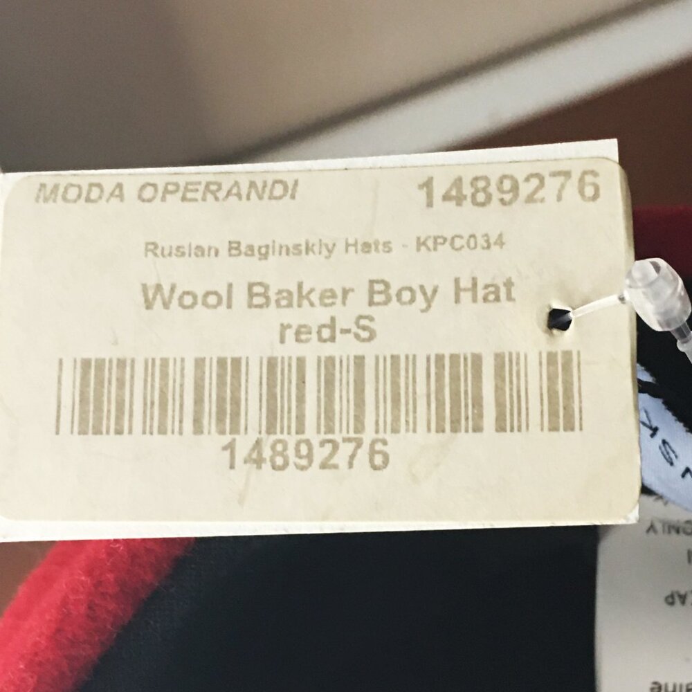 𝐑𝐔𝐒𝐋𝐀𝐍 𝐁𝐀𝐆𝐈𝐍𝐒𝐊𝐈𝐘 Red Wool Baker Boy Cap NEW WITH TAGS!! - Picture 10 of 16